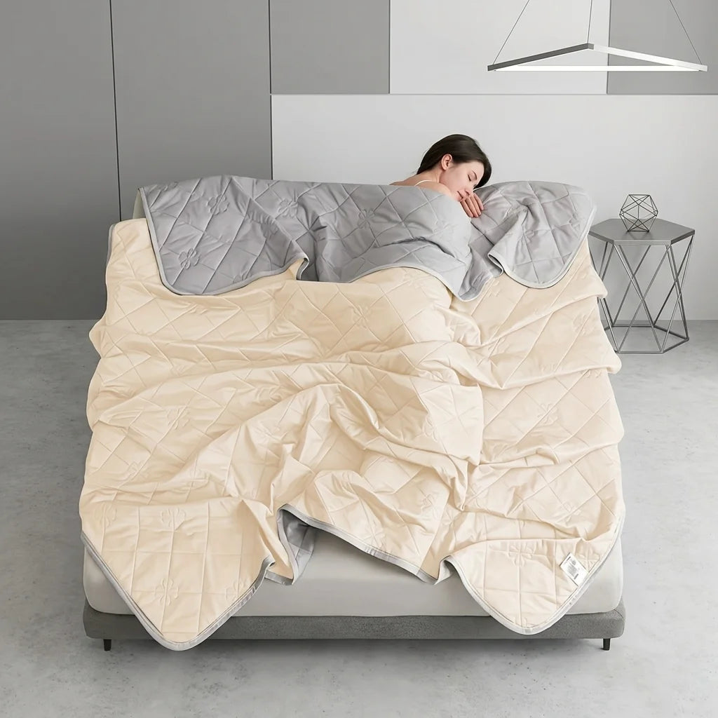 Cooling Thin Quilt for Summer – Lightweight Breathable Ice Silk Blanket, Ultra Soft Quilt for Hot Weather, Ideal for Airy Bedrooms and Comfortable Summer Sleep