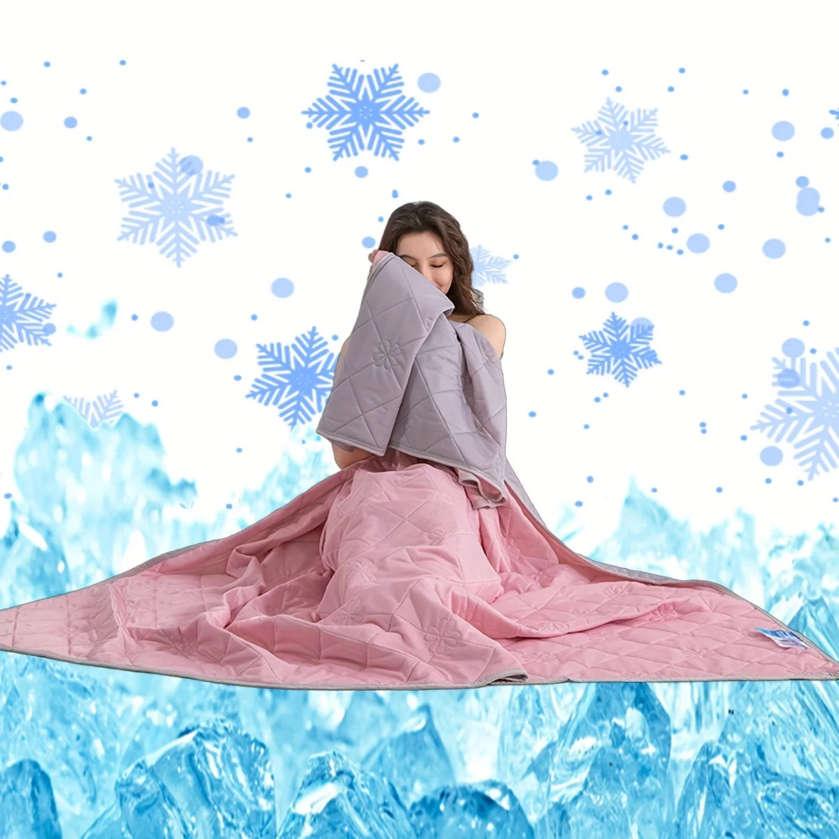 Quilted air-conditioning blanket insert, oversized cool-feeling summer quilt. Skin-friendly, soft, lightweight and breathable solid color quilt, machine washable and easy to care for, versatile home essential and ideal holiday gift.