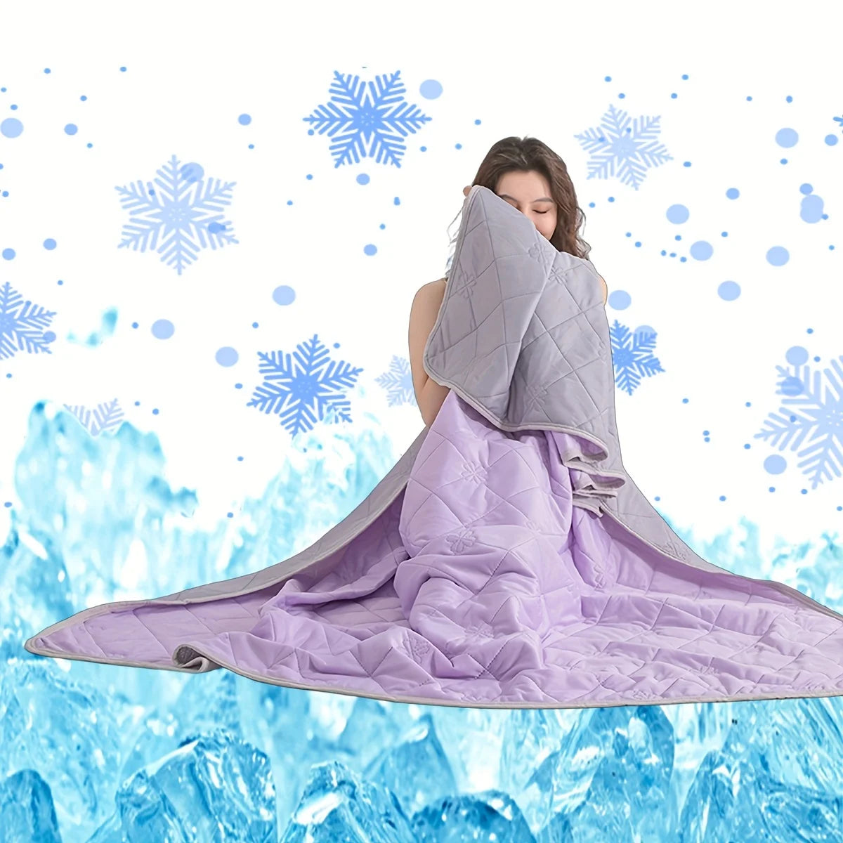 Quilted air-conditioning blanket insert, oversized cool-feeling summer quilt. Skin-friendly, soft, lightweight and breathable solid color quilt, machine washable and easy to care for, versatile home essential and ideal holiday gift.